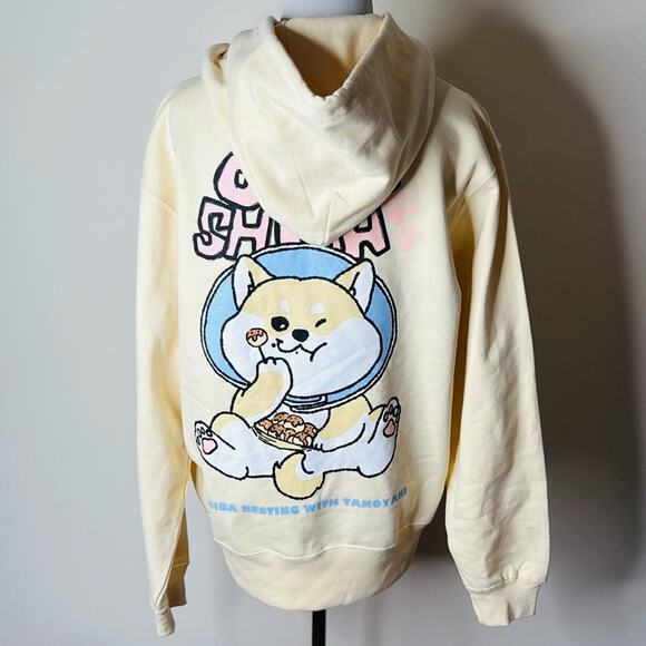 Beyond Osaka Shiba Inu Eating Snack Yellow Hoodie - Picture 6 of 7
